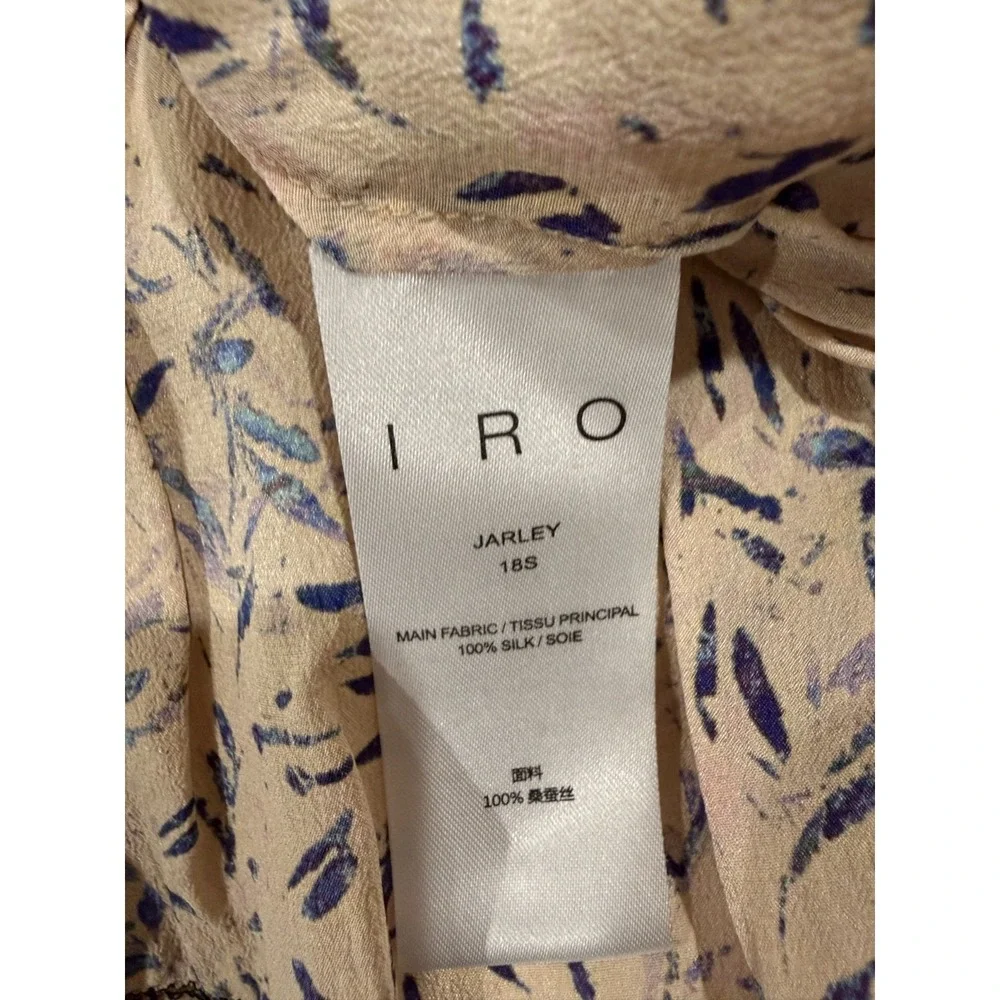 $400+ IRO Tie-front Floral Silk Ruffled Blouse Boho Indie Fairy Romantic Y2K/6 - Picture 10 of 11